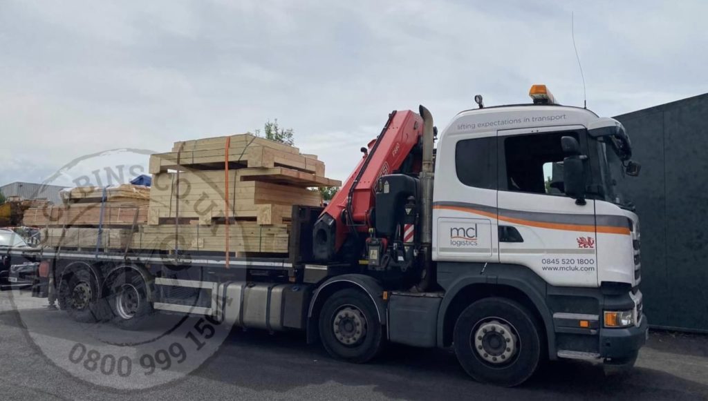 Timber Frame Home, Loaded Truck ready for delivery. 